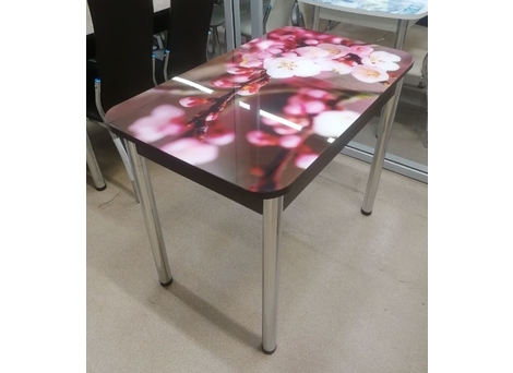 Стол стеклянный нераздвижной с фотопечатью «Цветы сакуры»